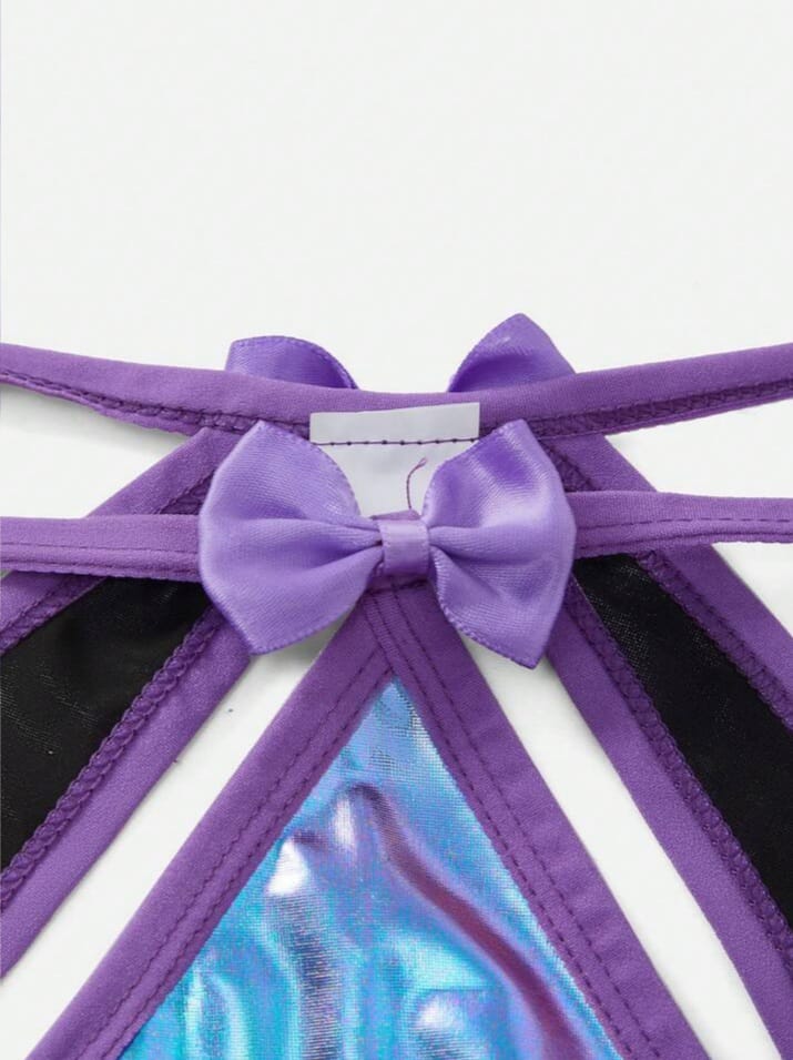 FANDY Men's DrisQ Laser Cut Out Bow Decor Briefs Underwear